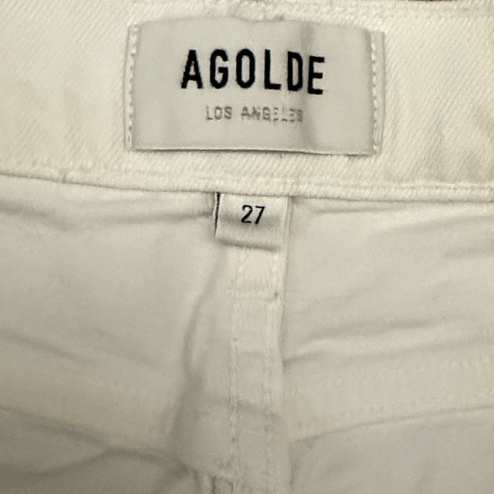 Agolde Nico White High Rise Button Fly Jeans A093-1085 Size 27 - Picture 2 of 4